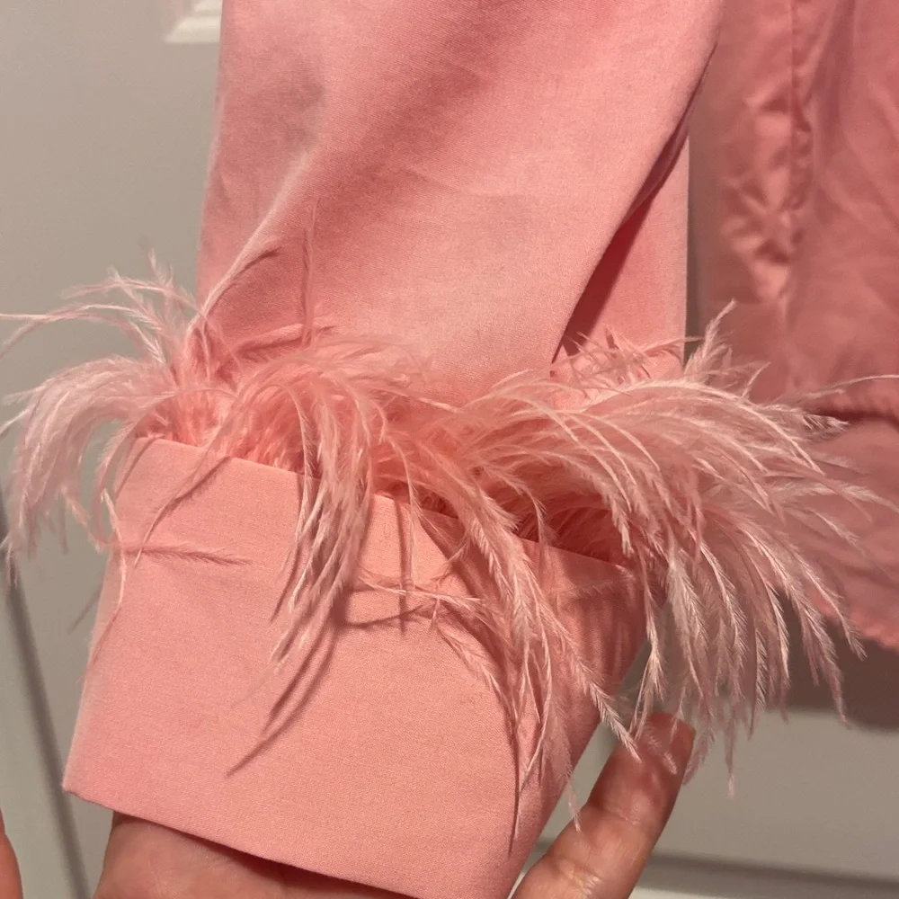 Pink feather button down - Picture 3 of 5